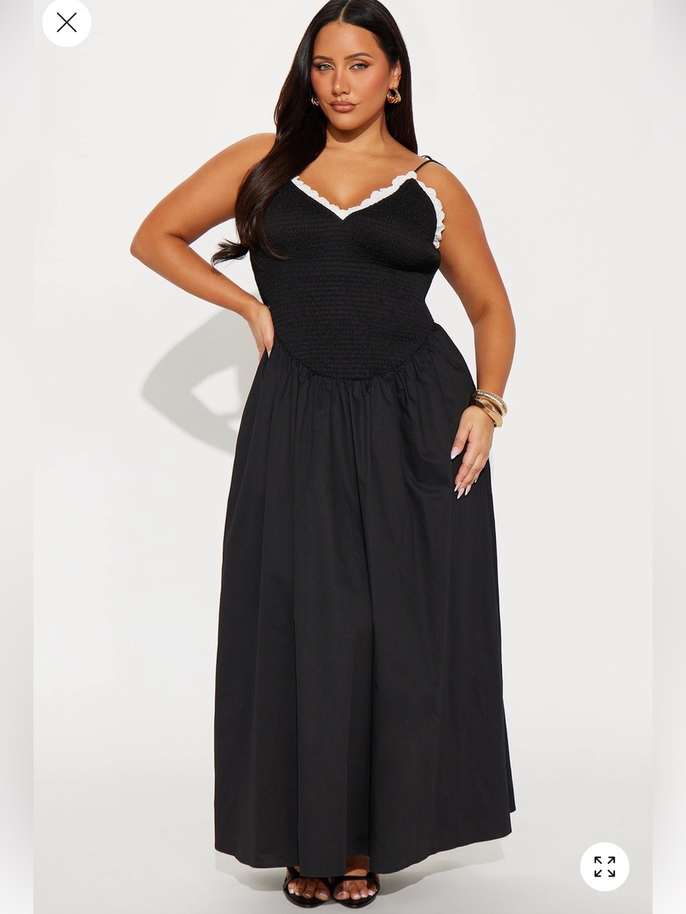 NWT! Fashion Nova Curve Plus Size Drop Waist Maxi Poplin Dress